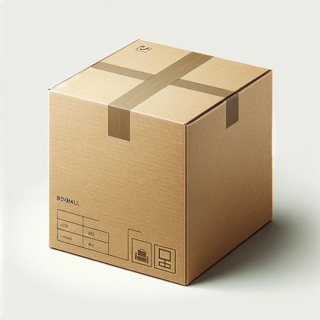 DALL·E 2023-11-30 15.07.37 – Create an image of a modern, minimalist cardboard mailer box. The box should be made of high-quality kraft material and have a simple, flat design. It