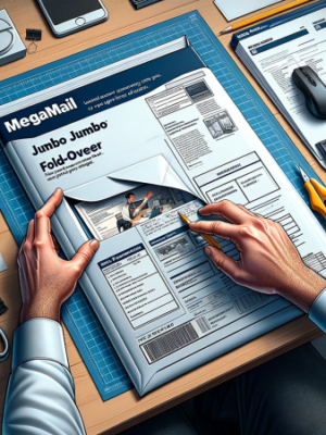 DALL·E 2023-11-28 16.16.38 – Illustrate a realistic scenario showing the MegaMail Jumbo White Fold-Over Mailers in use without mentioning the dimensions. The setting is a professi (1)